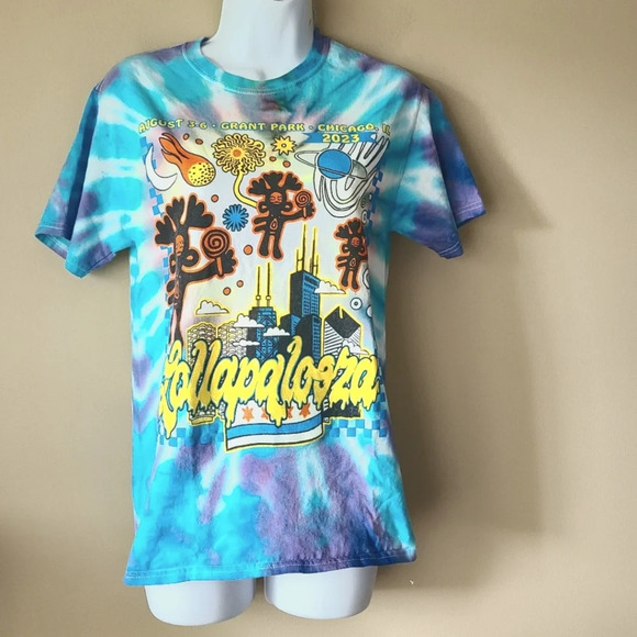 Fruit of the Loom Lollapalooza 2023 tie dye t-shirt size S women's - Picture 1 of 10